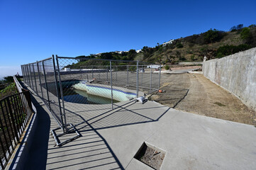 Empty plot where a was Home burnt down by the Fire at the Pacific Palisades during January 2025.