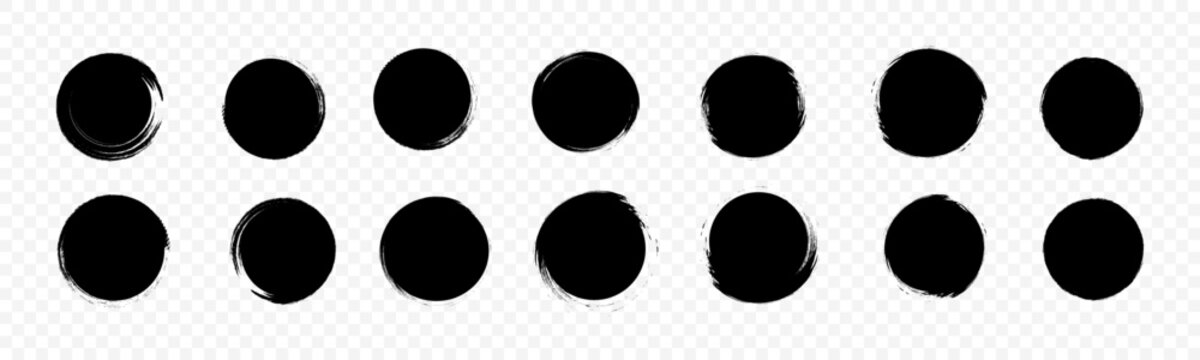 
Charcoal brush circle Set PNG, grunge ink blobs, rough round stains, hand-drawn textured rings for abstract design on transparency.