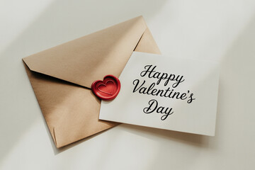 Spread the Love with this Heartfelt Valentine's Day Card and Envelope, Perfect for Romantic Messages and Special Valentines Day Greetings or Elegant Holiday Announcements