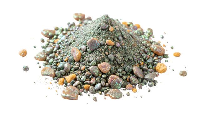 Iridescent Gravel Pile 3d rendered, isolated on transparent background - Powered by Adobe