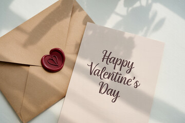 Express your love this Valentine's Day with a heartfelt letter sealed with affection, perfect for romantic greetings and sentimental messages of love and devotion