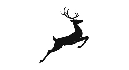 Silhouette of a jumping deer, elegant and dynamic, perfect for logos and branding projects