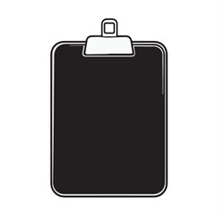 black clipboard isolated on white