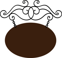 Ornate Hanging Oval Blank Sign Template