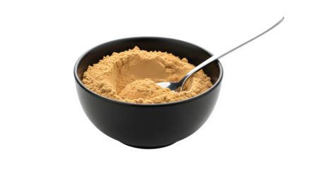 Brown Sugar in Bowl, isolated on transparent background