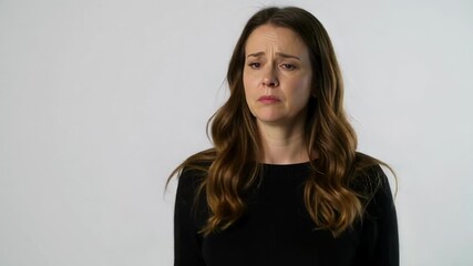 Young woman expressing confusion and embarrassment, shrugging with a facepalm, isolated on white background, representing frustration and mistakes - Powered by Adobe