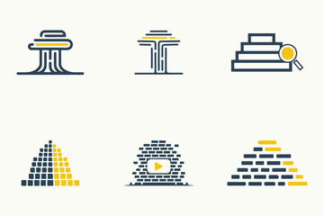 Minimal Line Art Construction Icons Vector.