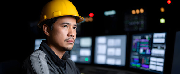 The worker is a data wizard decoding multiple screens in the monitoring station maze