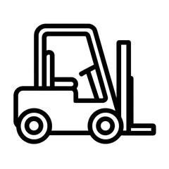Simple Industrial forklift vector icon