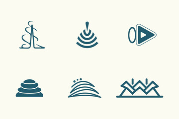 Minimal Abstract Nature Icon Set in Modern Line Style.