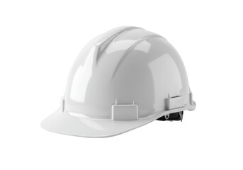 A transparent safety hard hat in a front profile, isolated on a transparent studio background with copy space, concept of workplace safety and protection