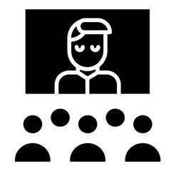 Online Team Meeting and Audience Discussion Meeting, Teamwork, Group, Discussion, Audience, Presentation, Online, Webinar, Conference, Business, Silhouette.