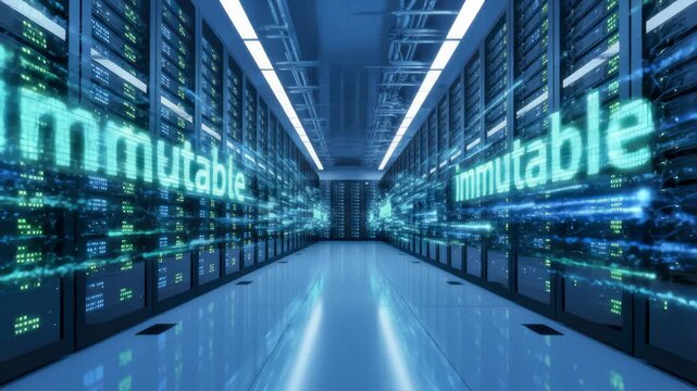 Data Center Transmitting Immutable Data Across Servers and Networks