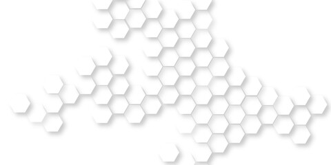 abstract geometric honeycomb mosaic white background, hexagons abstract surface 3D rendered for technology design, modern abstract white hexagonal geometric pattern background.