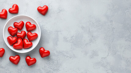 Heart shaped candies for a romantic meal