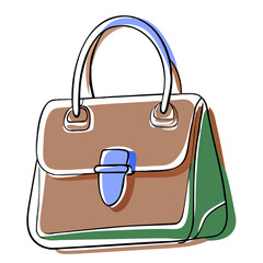 Colorful handbag illustration in modern design with unique details  