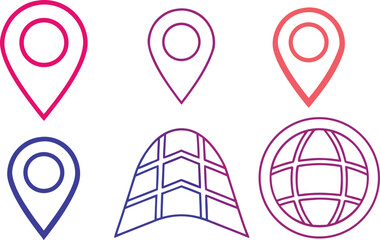 Map and Location Symbols Set. Map Pin and Marker Symbols Collection. Location Icon and Map Element Pack. Navigation Map and Pin Symbols Set. Map Marker and Travel Symbols Bundle. City Map and Location