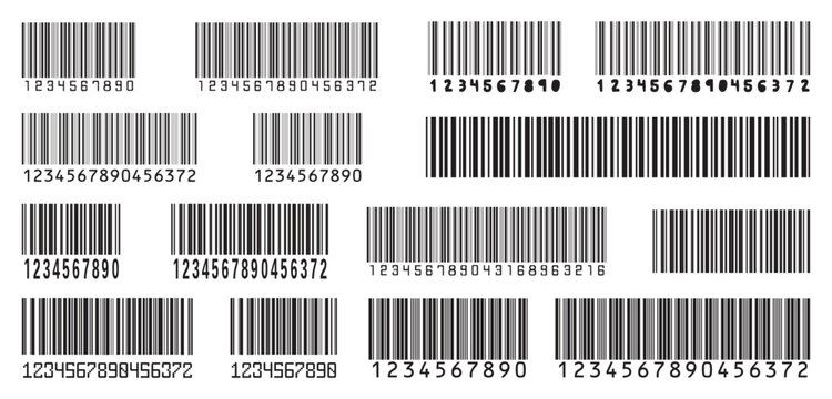 Collection of barcode vector icons in different style. Barcode vector icons set. Bar code for product and sales. Vector illustration.