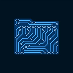 Printed circuit board shaped like a computer folder