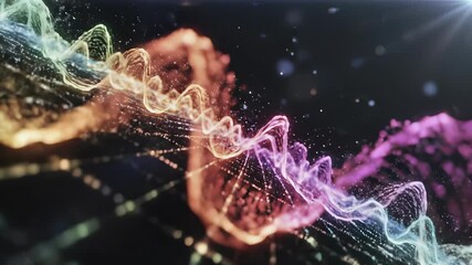 High tech abstract background with kaleidoscope of colors dancing across computer screen, serving as futuristic cityscape backdrop for innovative ideas and limitless possibilities perfect for.