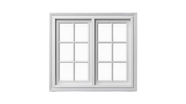 Classic white double hung window with six over six grids