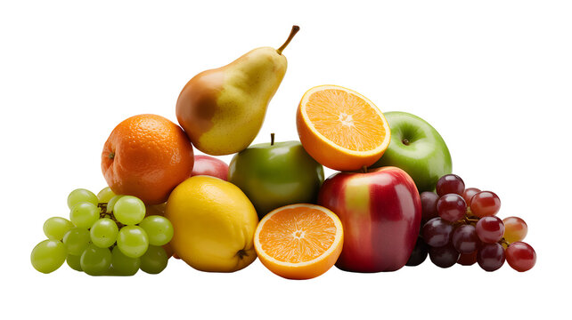 Assortment of fresh fruits on a dark background