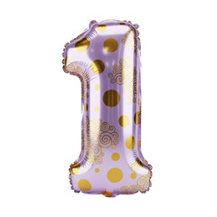 Number 1 balloon, elegant and festive, perfect for birthdays, anniversaries, and celebratory events, made from shiny, metallic material