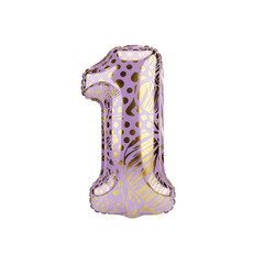 Festive Purple and Gold Number One Balloon, Perfect for a First Birthday Celebration