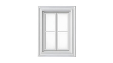 Classic white double hung window with mullions and trim