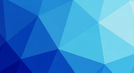 Dynamic Blue Low Poly Background with Geometric Gradient Triangles. Modern Abstract Polygonal Pattern for Digital Design.