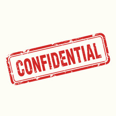 A red rectangular stamp with the word CONFIDENTIAL printed in bold white letters, angled slightly.