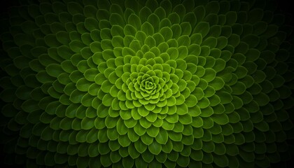 Close up of green succulent plant petals in a circular pattern