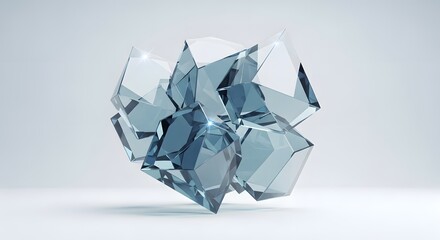 Blue crystal ball with shiny transparent gemstone appearance