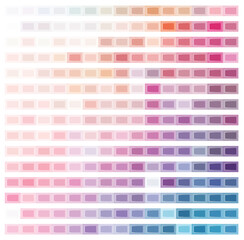 A comprehensive collection of subtle pink and purple color swatches arranged in a gradient grid