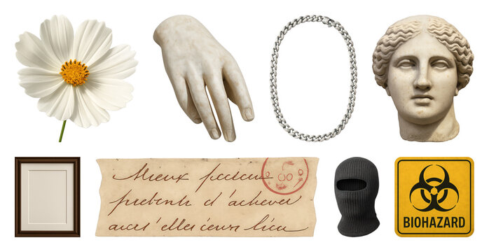 Eclectic vintage collage elements