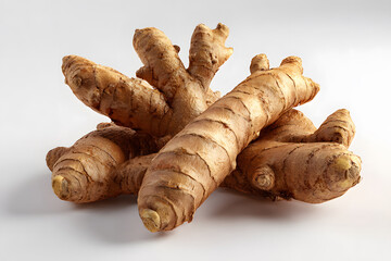 Ginger root displayed in an artistic manner showcasing its natural shape and texture