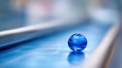Blue object with blue background defocused displayed item, faceless medical visualization, abstract detail, blurred setting, scientific concept, research interface, object display,