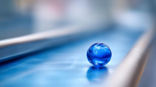 Blue object with blue background defocused displayed item, faceless medical visualization, abstract detail, blurred setting, scientific concept, research interface, object display, - Powered by Adobe