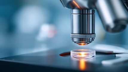Microscope close-up detail faceless laboratory defocused equipment scientific, faceless optical instrument, research visualization detail, blurred background, medical concept, diag
