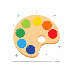 Palette de peinture stylis&eacute;e vectorielle avec couleurs vives