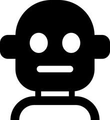Robot face icon in flat artificial intelligence AI chatbot android avatar head symbol pack, robotics automation machine humanoid bot kit, synonym cyborg AI digital assistant