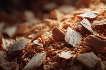 Wood chips and sawdust creating natural texture background