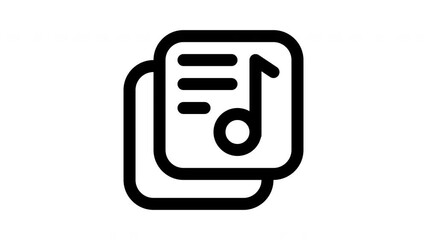 album playlist icon animation for organized audio, music streaming platforms and digital libraries.