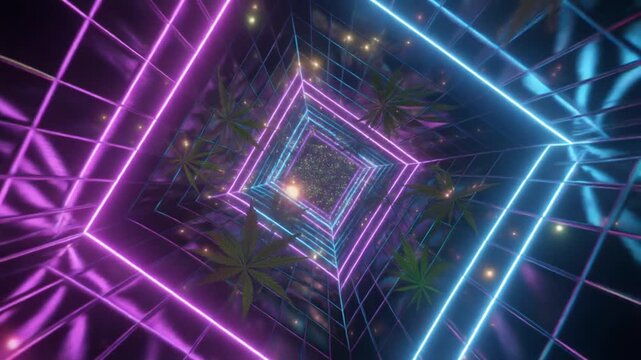 Quantum Cannabis psychedelic Leaf Matrix