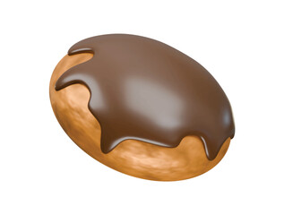 chocolate bread icon 3d illustration render
