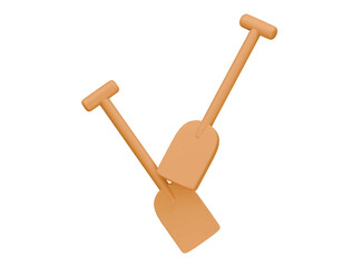 canoe stick icon 3d illustration render