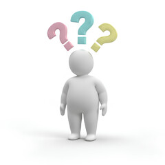 Confused Person with Questions