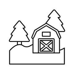 Barn Field Vector icon which can easily modify or edit