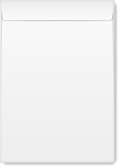White square envelope with blank paper surface