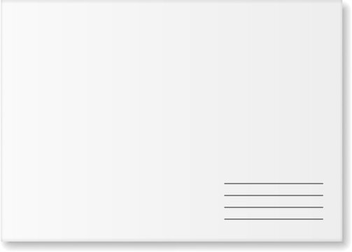 Blank white postcard template for message or communication